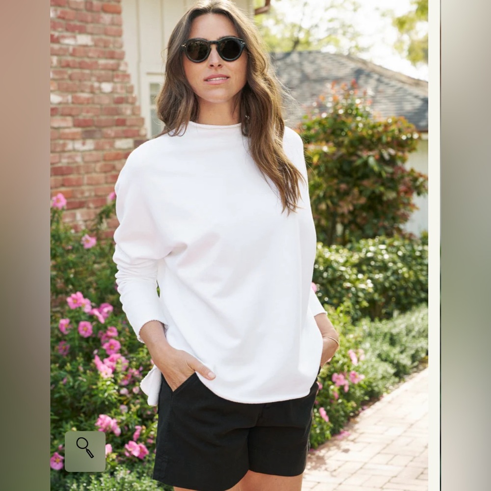 Effie - Long-Sleeve Funnel Neck Capelet white medium